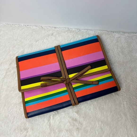 STELLA & DOT -Bring Your Bling TRAVEL JEWELLERY TRI-FOLD CLUTCH. Fun stripes! - Picture 5 of 5